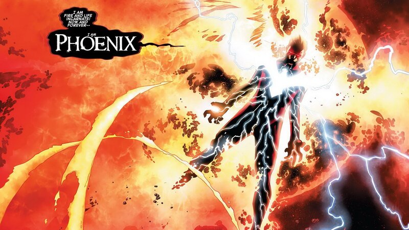 Phoenix Character in Flames