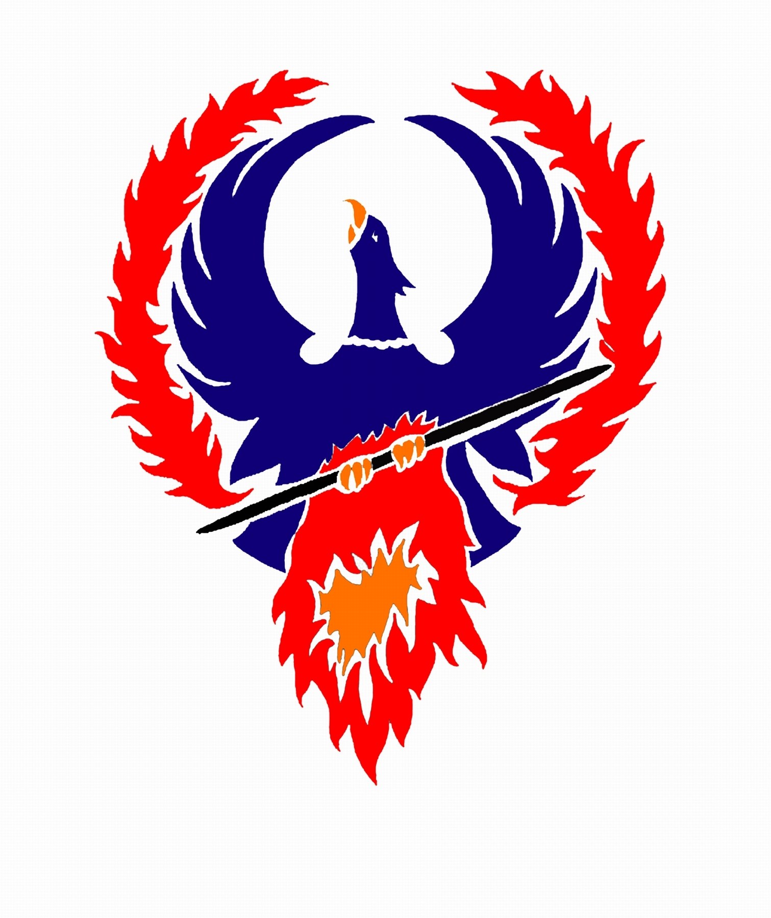 Phoenix emblem with staff