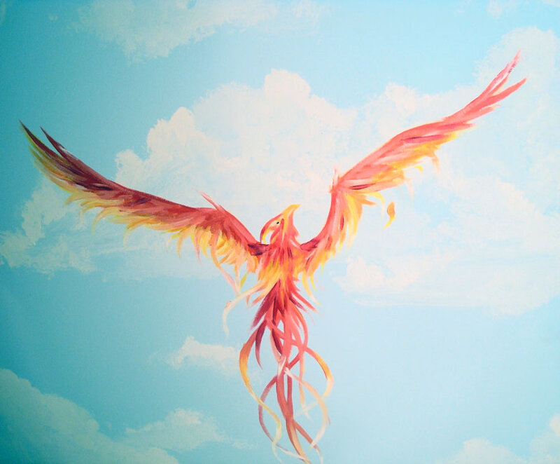 Phoenix flying in the sky