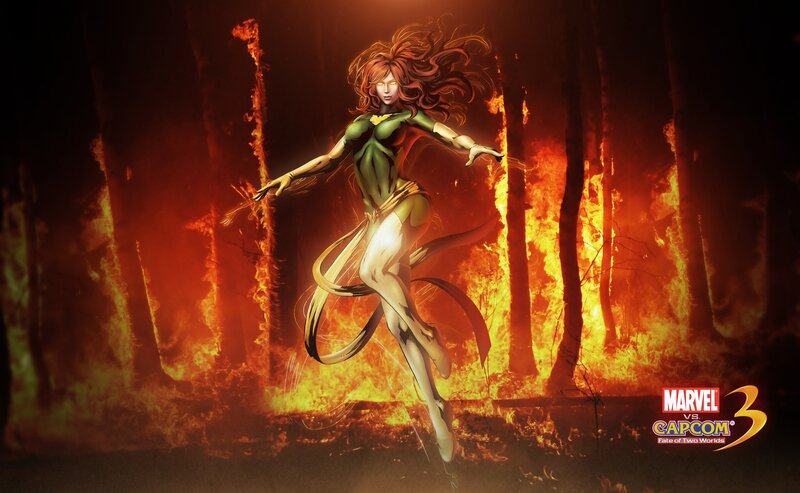 Phoenix in a burning forest