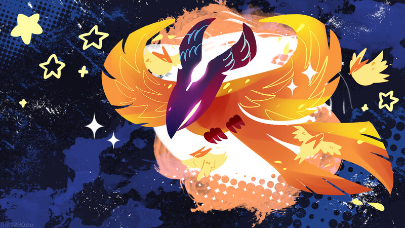 Phoenix in starry night