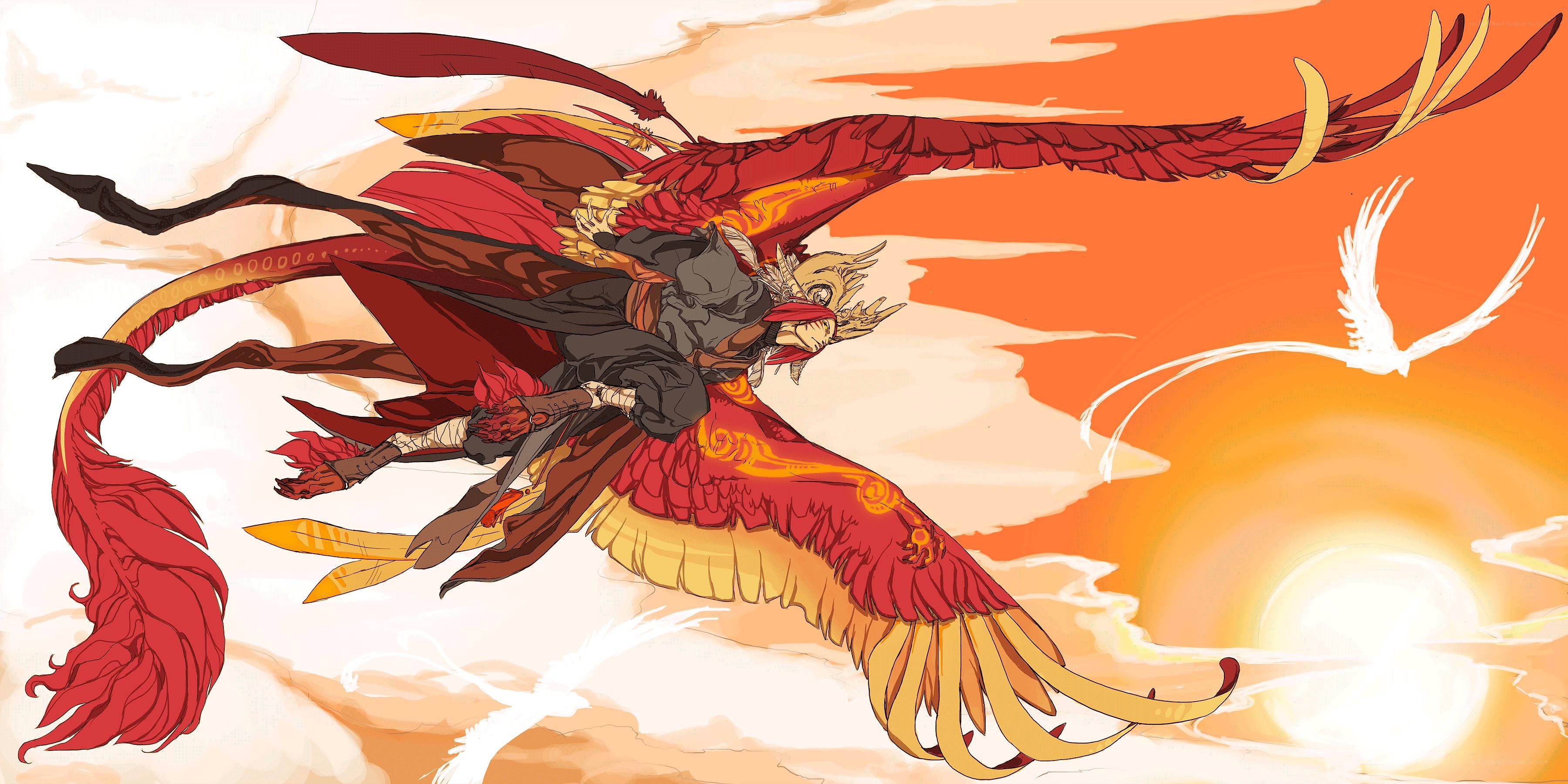 Phoenix rider in flight