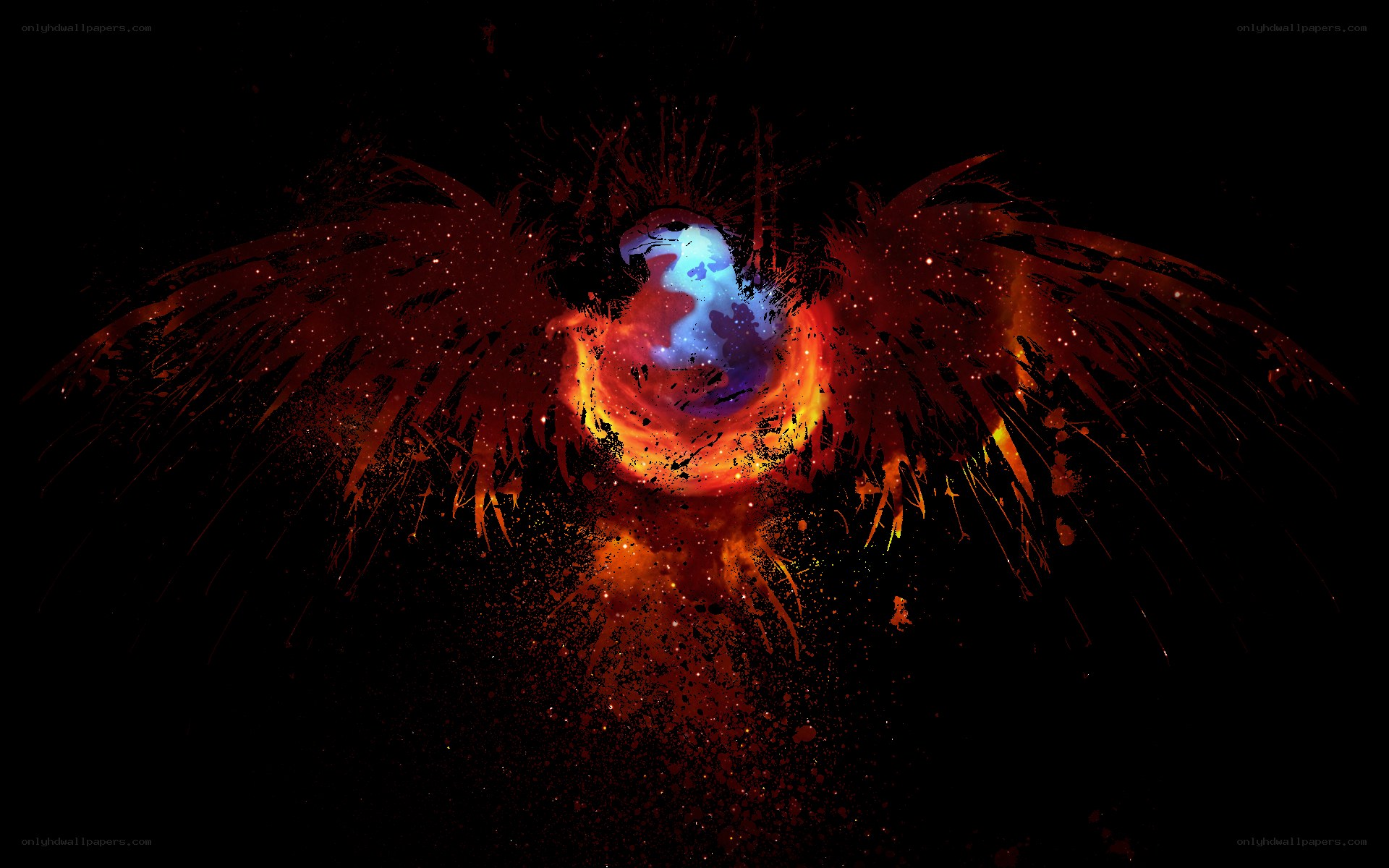 Phoenix rising from fire