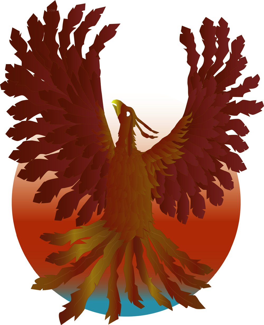 Phoenix rising from fire