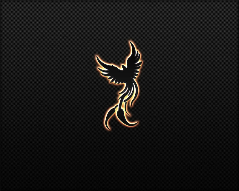 Phoenix silhouette on dark background