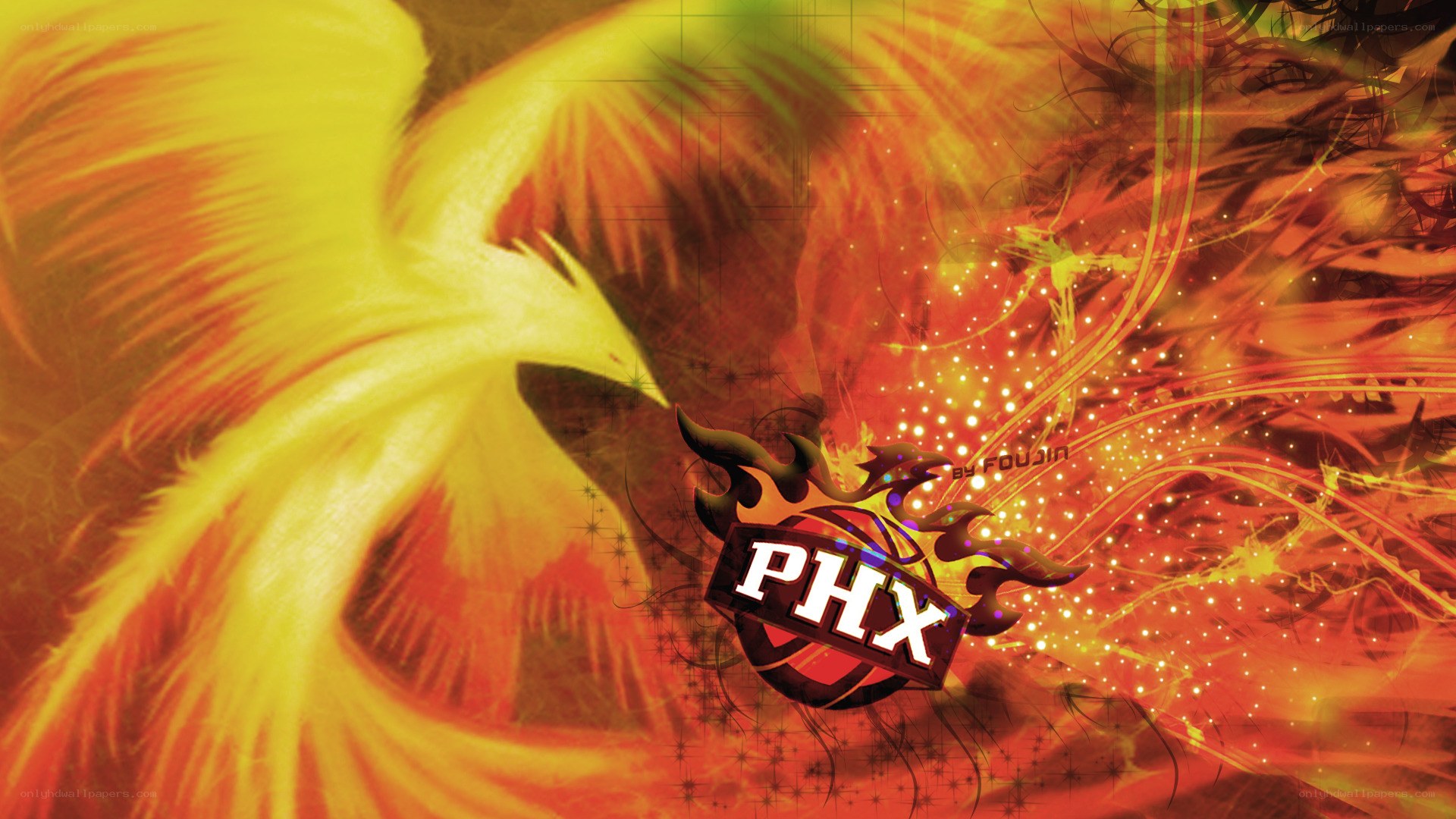 Phoenix Suns logo with fiery phoenix