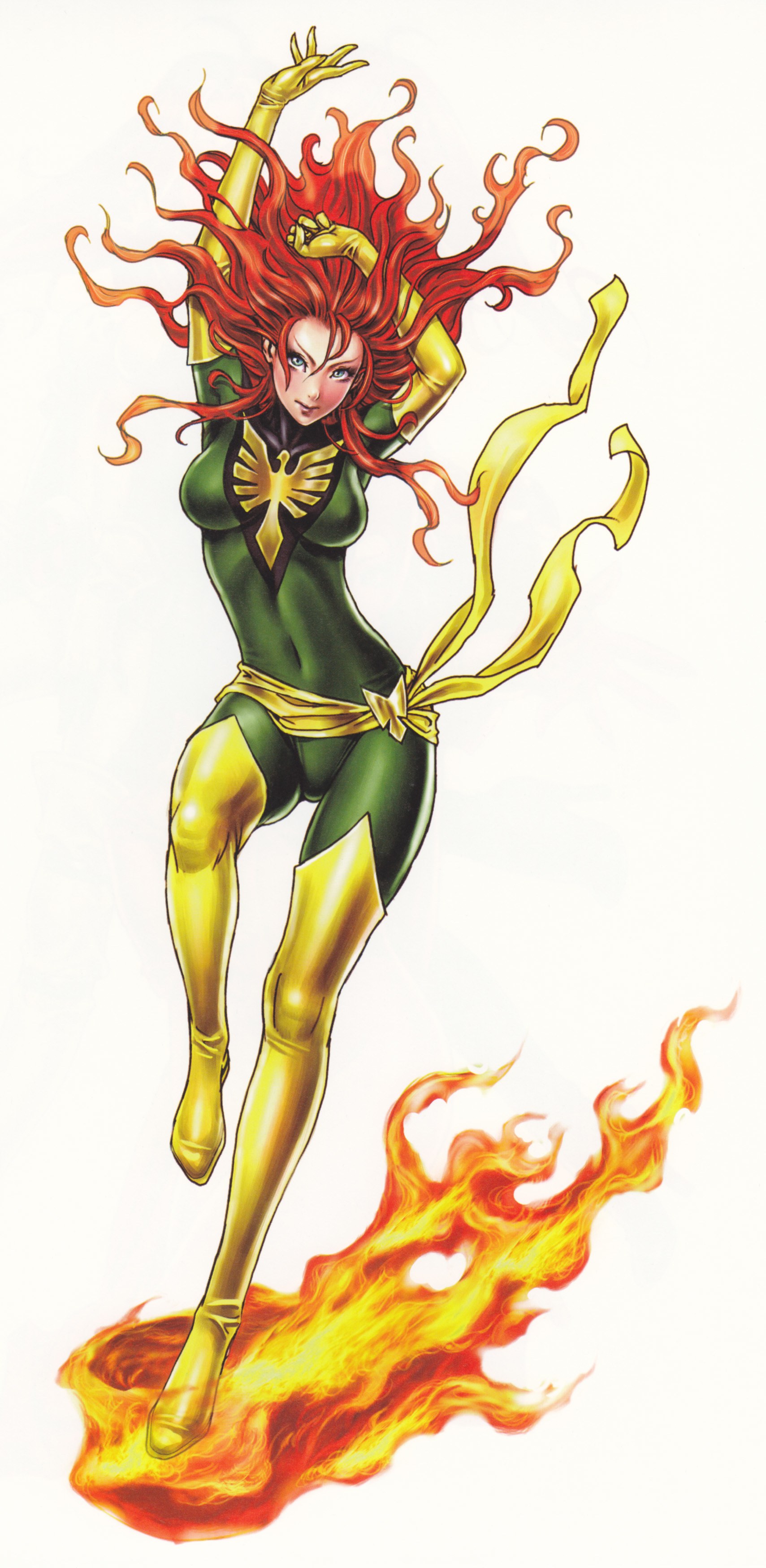Phoenix superhero in action