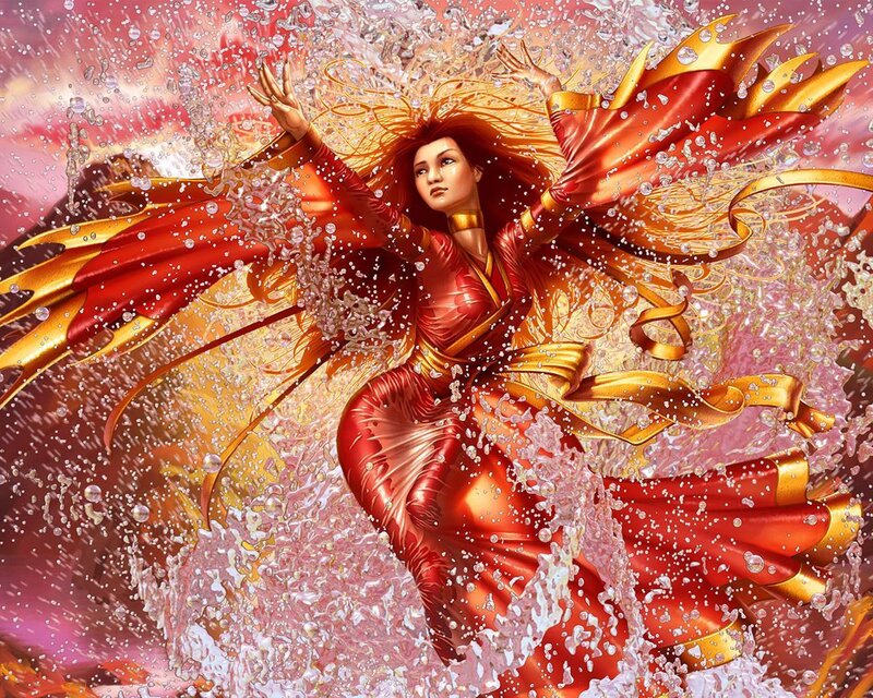 Phoenix woman in water
