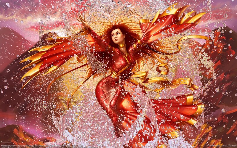 Phoenix woman in water