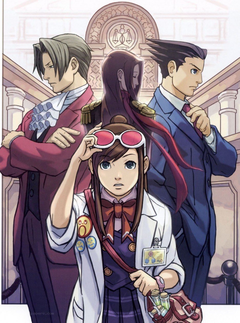 Phoenix Wright and team in court