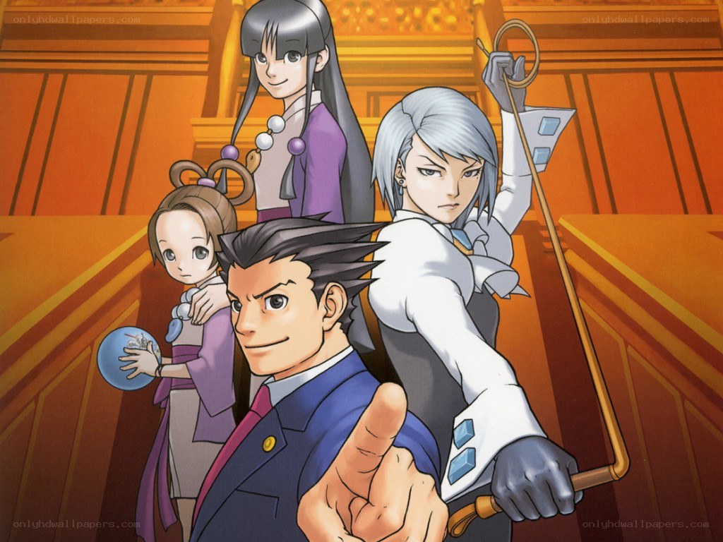Phoenix Wright and team in court