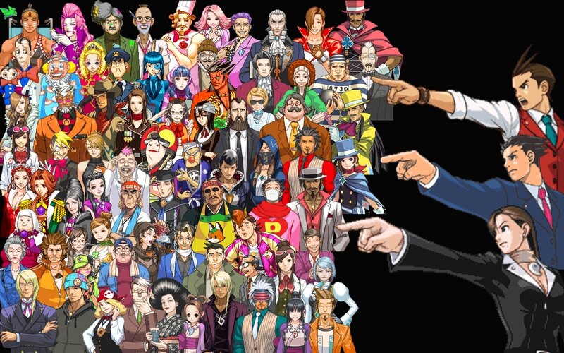 Phoenix Wright characters collage