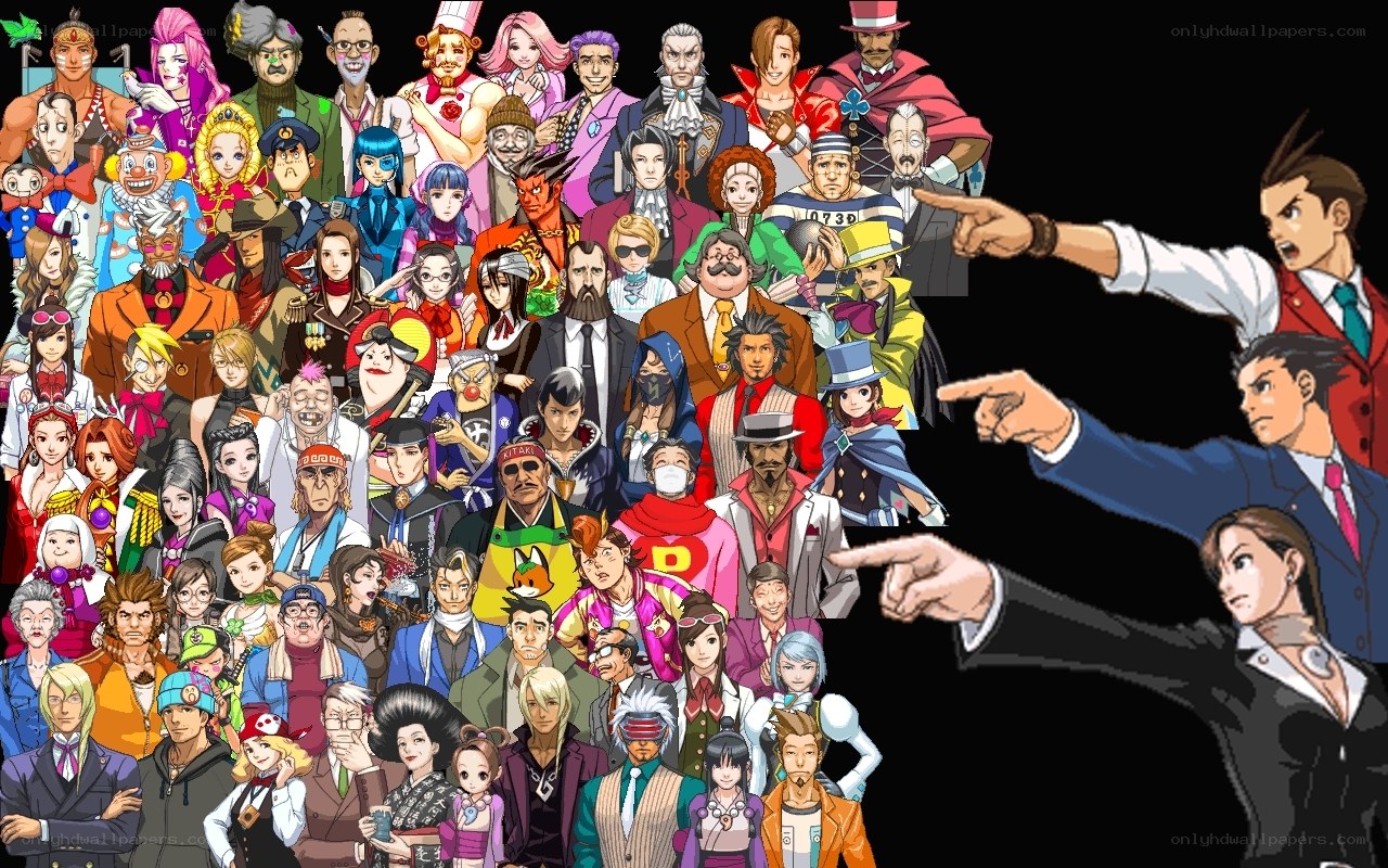 Phoenix Wright characters collage