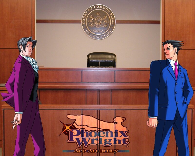 Phoenix Wright courtroom scene