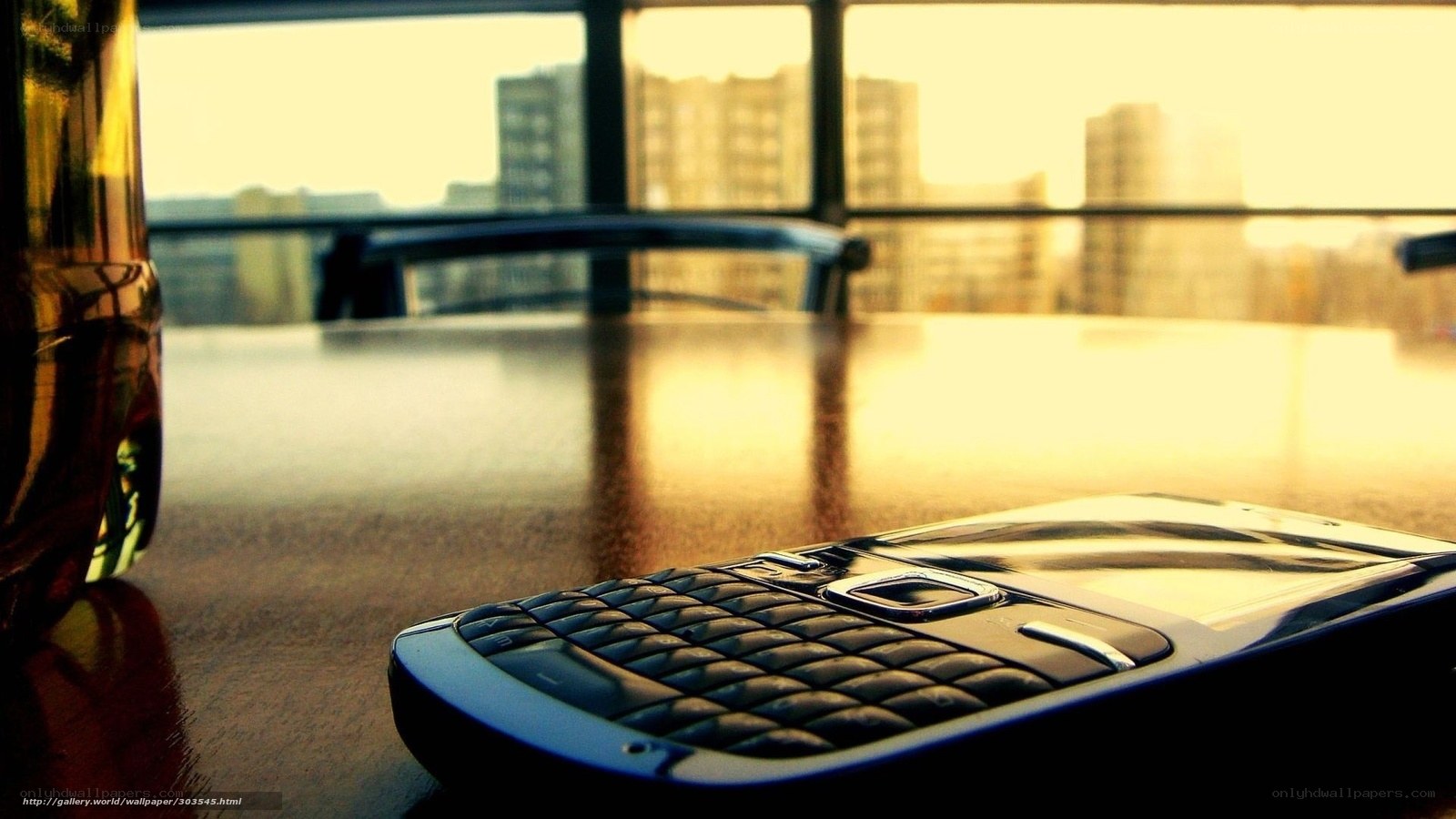 phone on a table at sunset