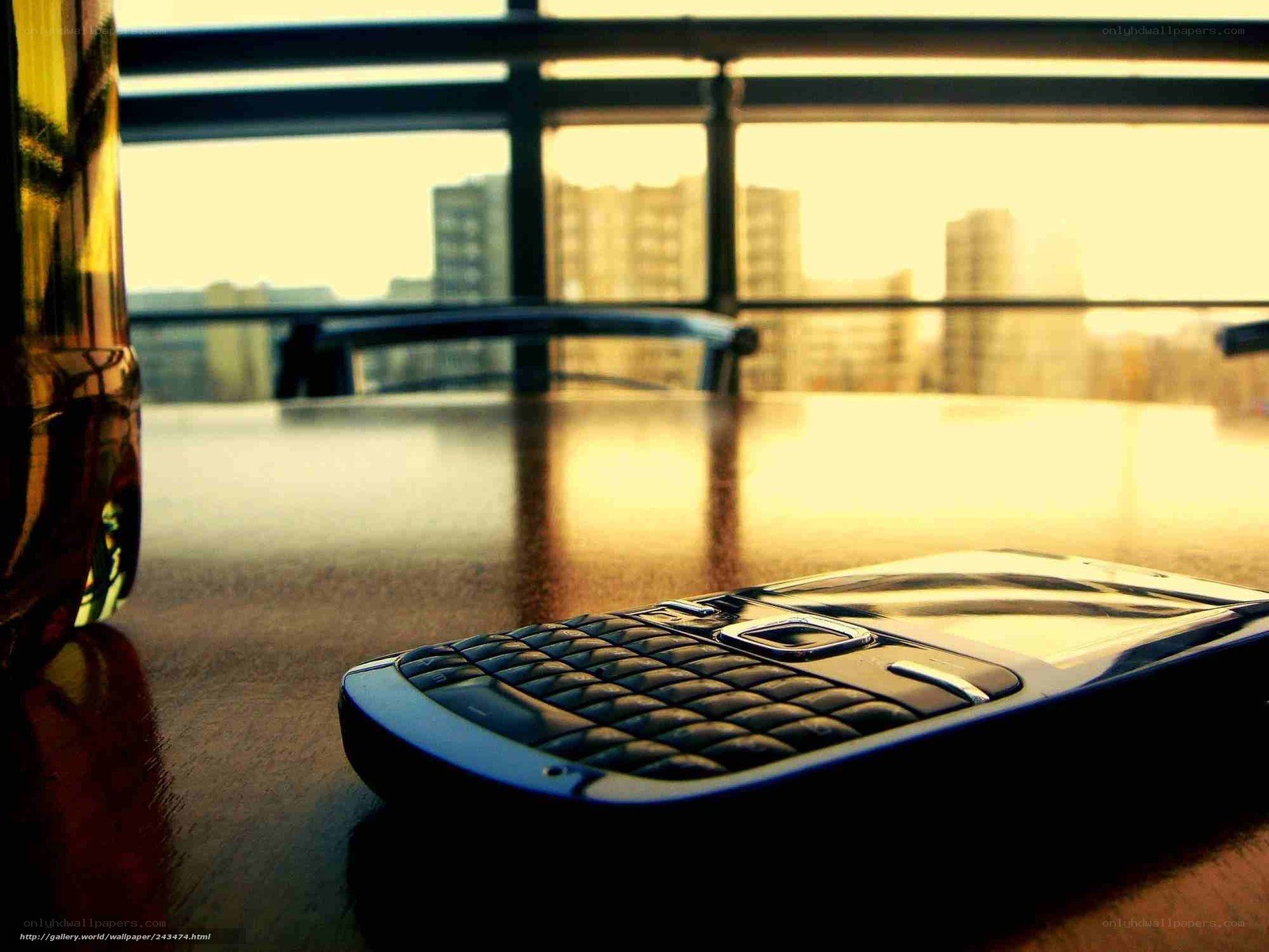 phone on table at sunset