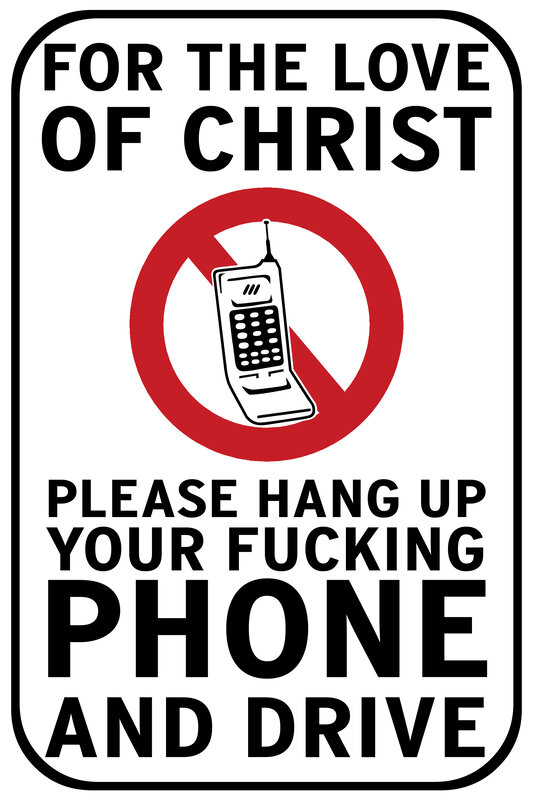phone use warning sign