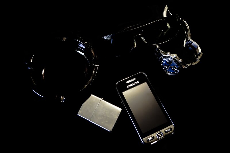 phone watch sunglasses ashtray