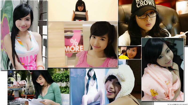 photo collage of a young woman