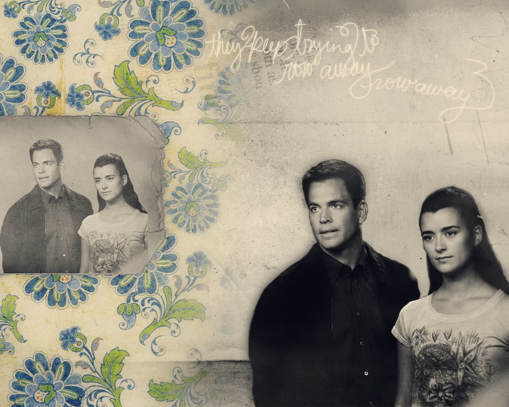 photo collage with floral pattern