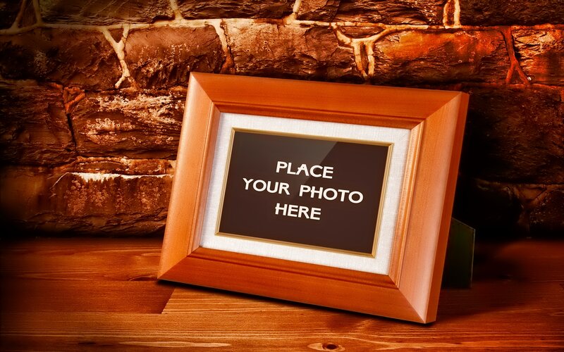 Photo Frame on Table — Brown