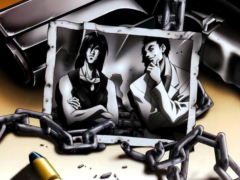 Photo of two characters in chains