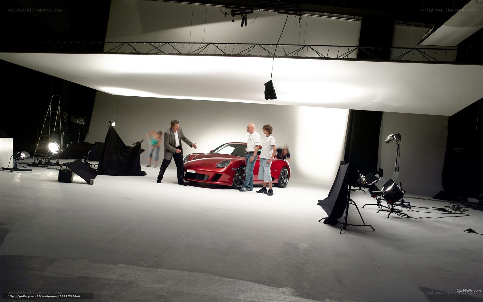 Photo shoot of red sports car
