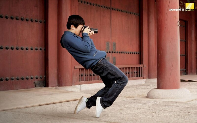 Photographer at historic gate