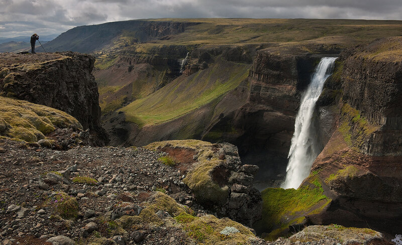 Photographer at Waterfall