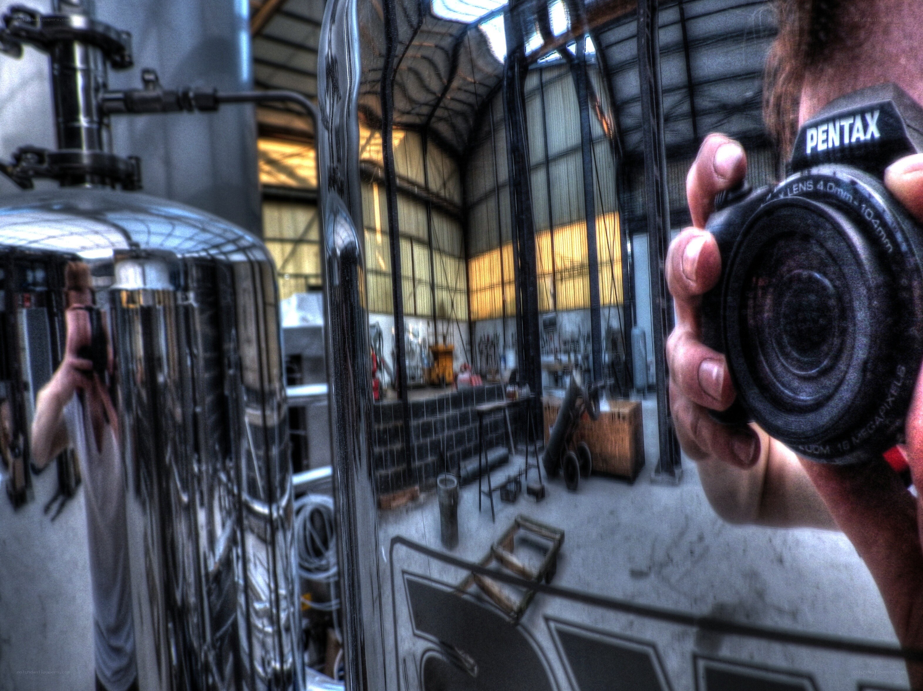 Photographer in a brewery