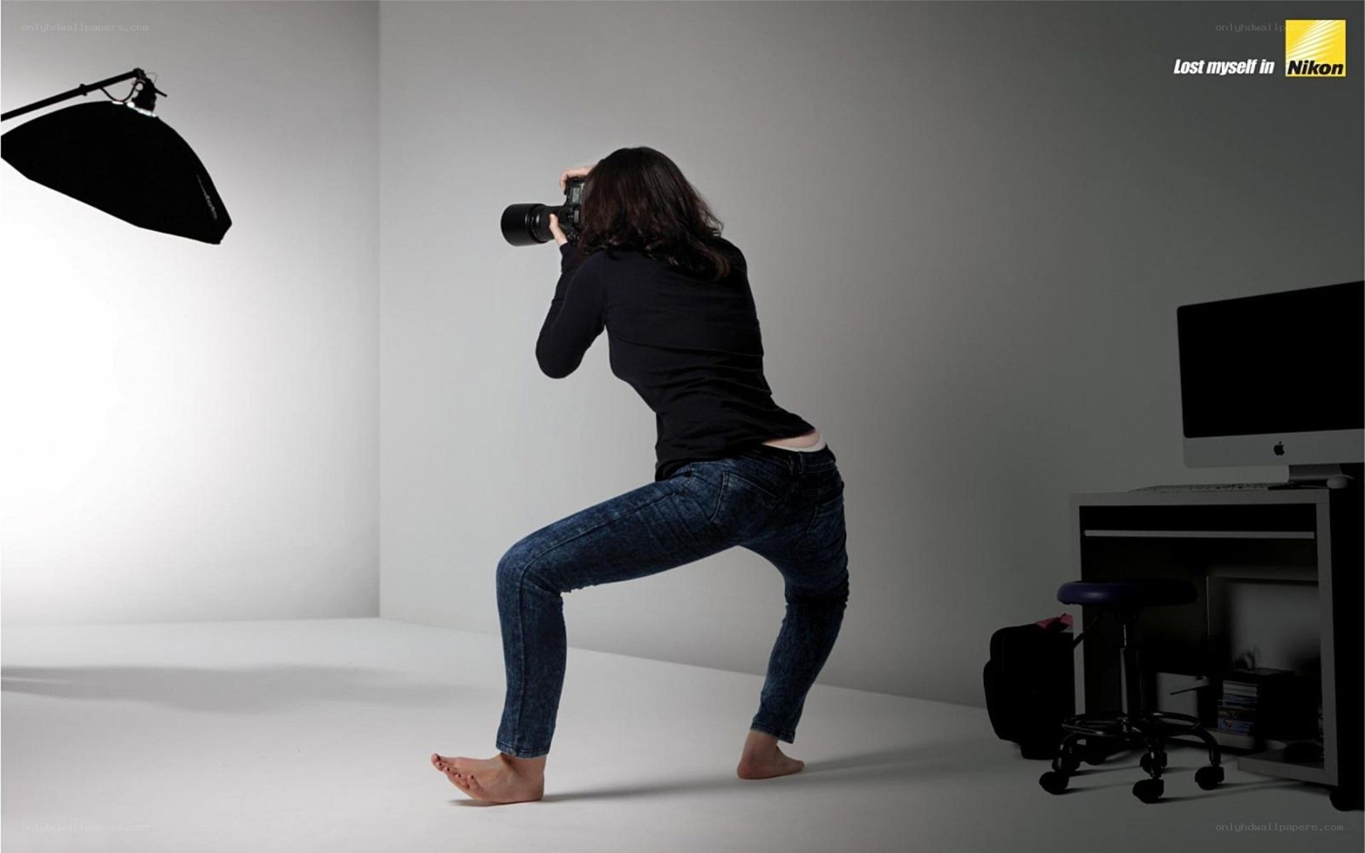 Photographer in studio