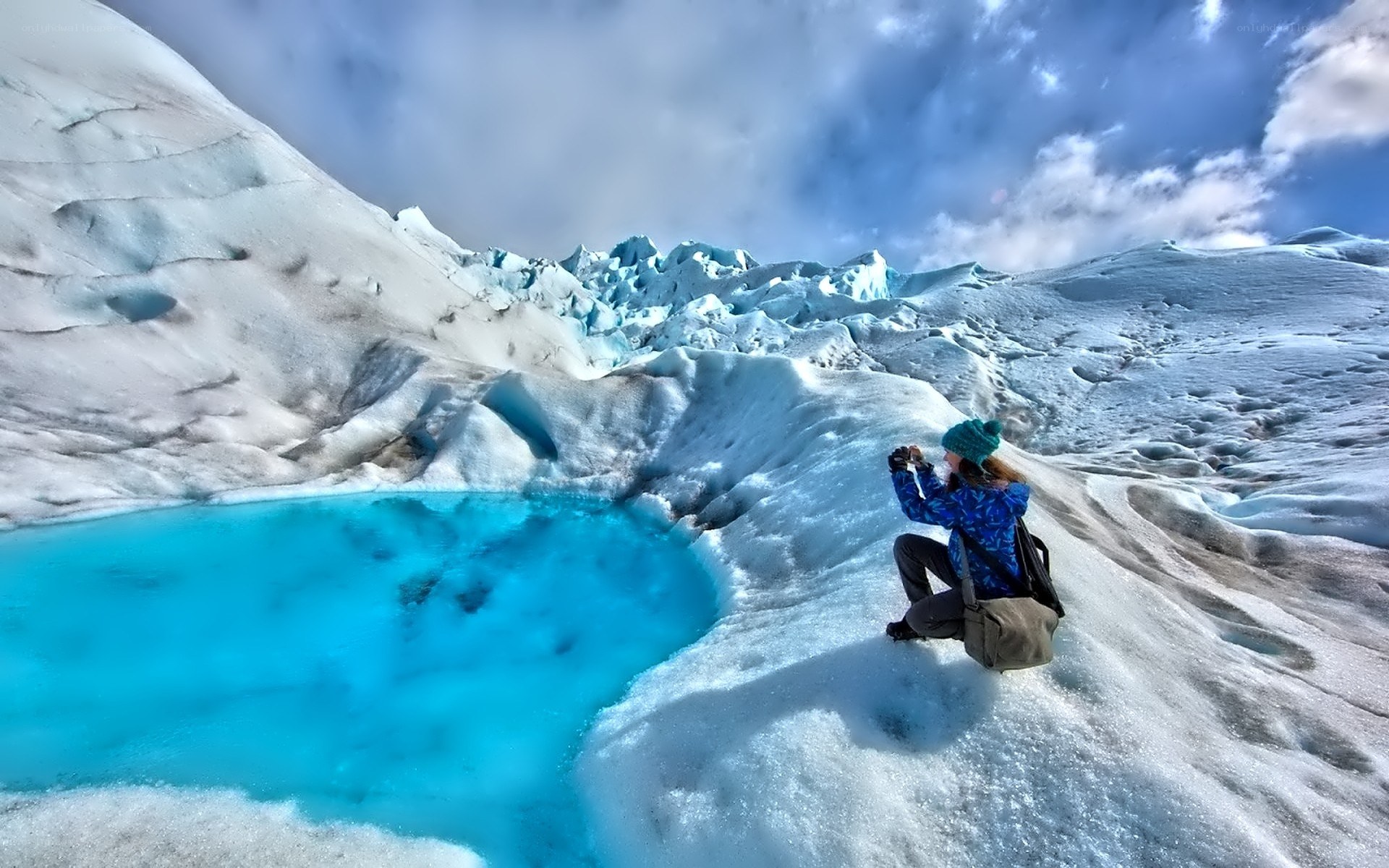Photographer on a glacier