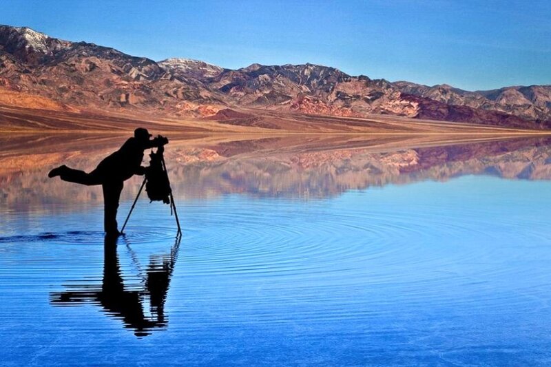 Photographer on a salt flat