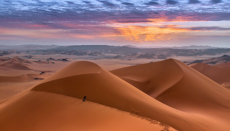 Photographer on Sand Dunes — Orange