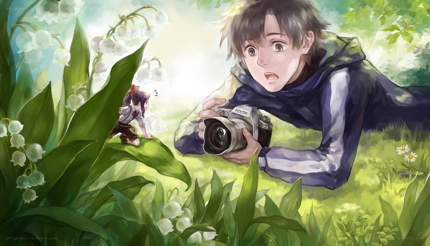 Photographer with a tiny girl