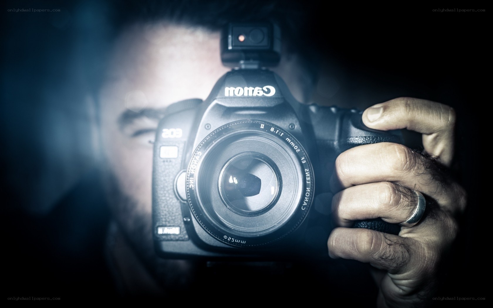 Photographer with Canon camera