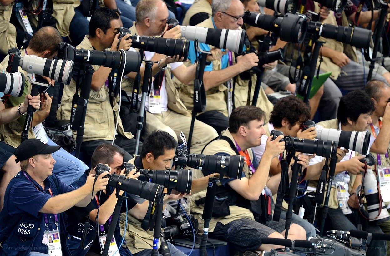 Photographers at an event
