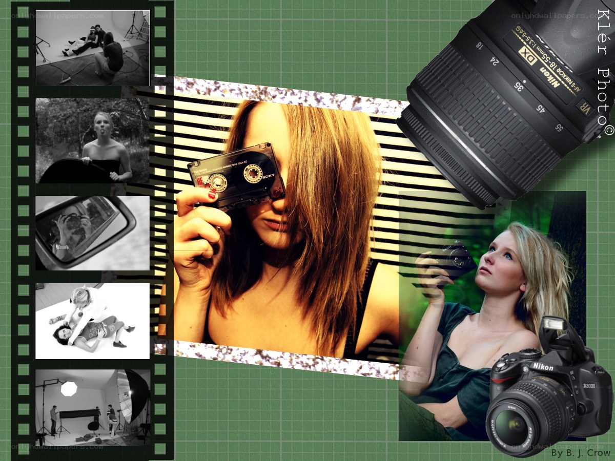 Photography collage with cameras