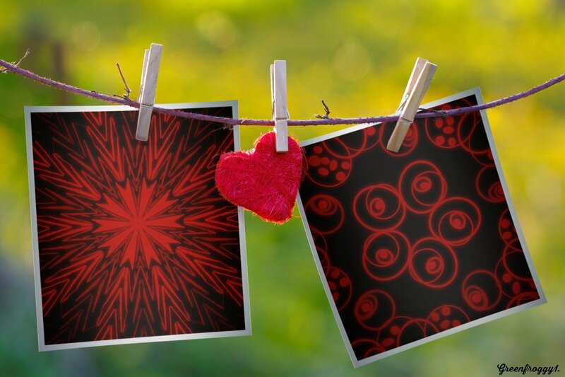 Photos on Clothesline — Red
