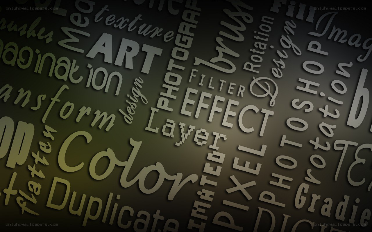 Photoshop design terms collage