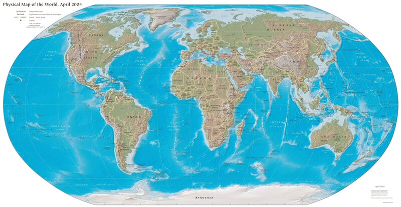 Physical Map of the World
