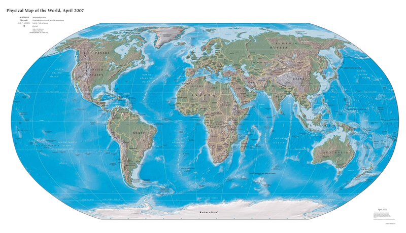 Physical Map of the World