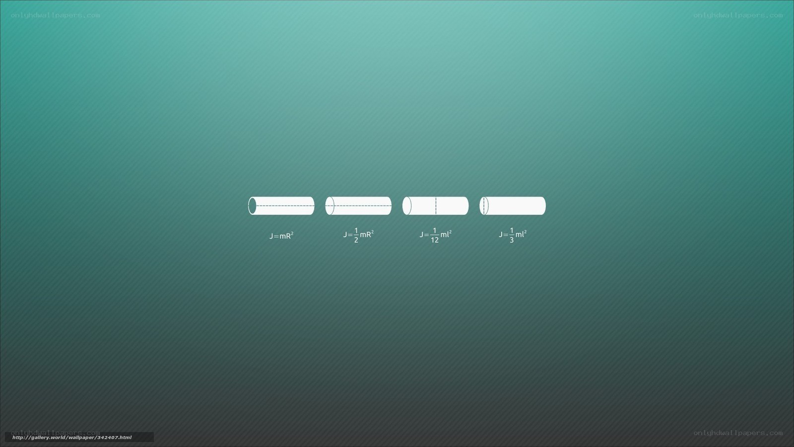 Physics formulas on gradient background