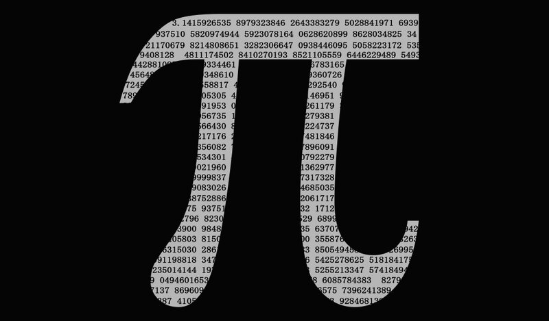 Pi digits displayed in text