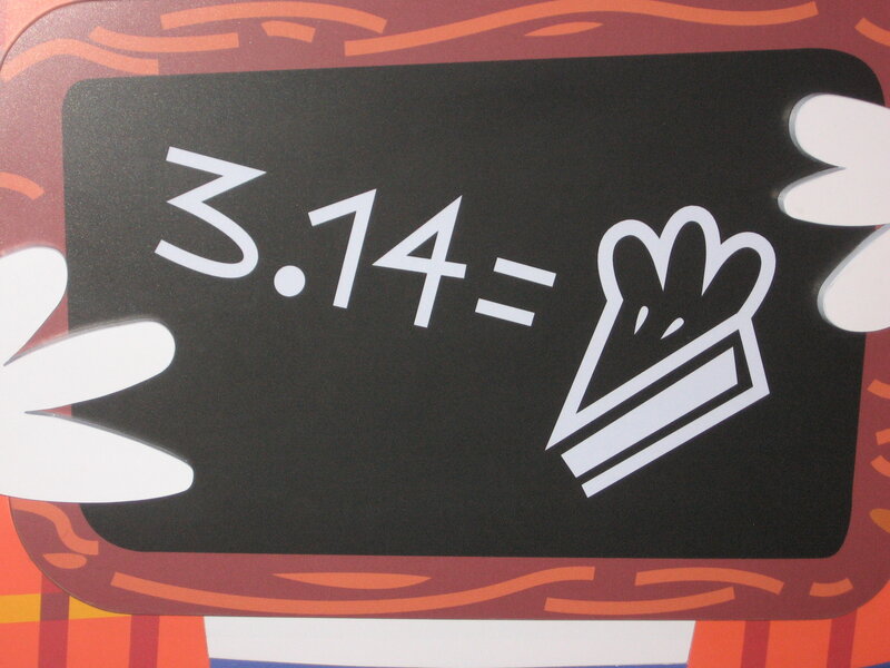 Pi equals pie sign