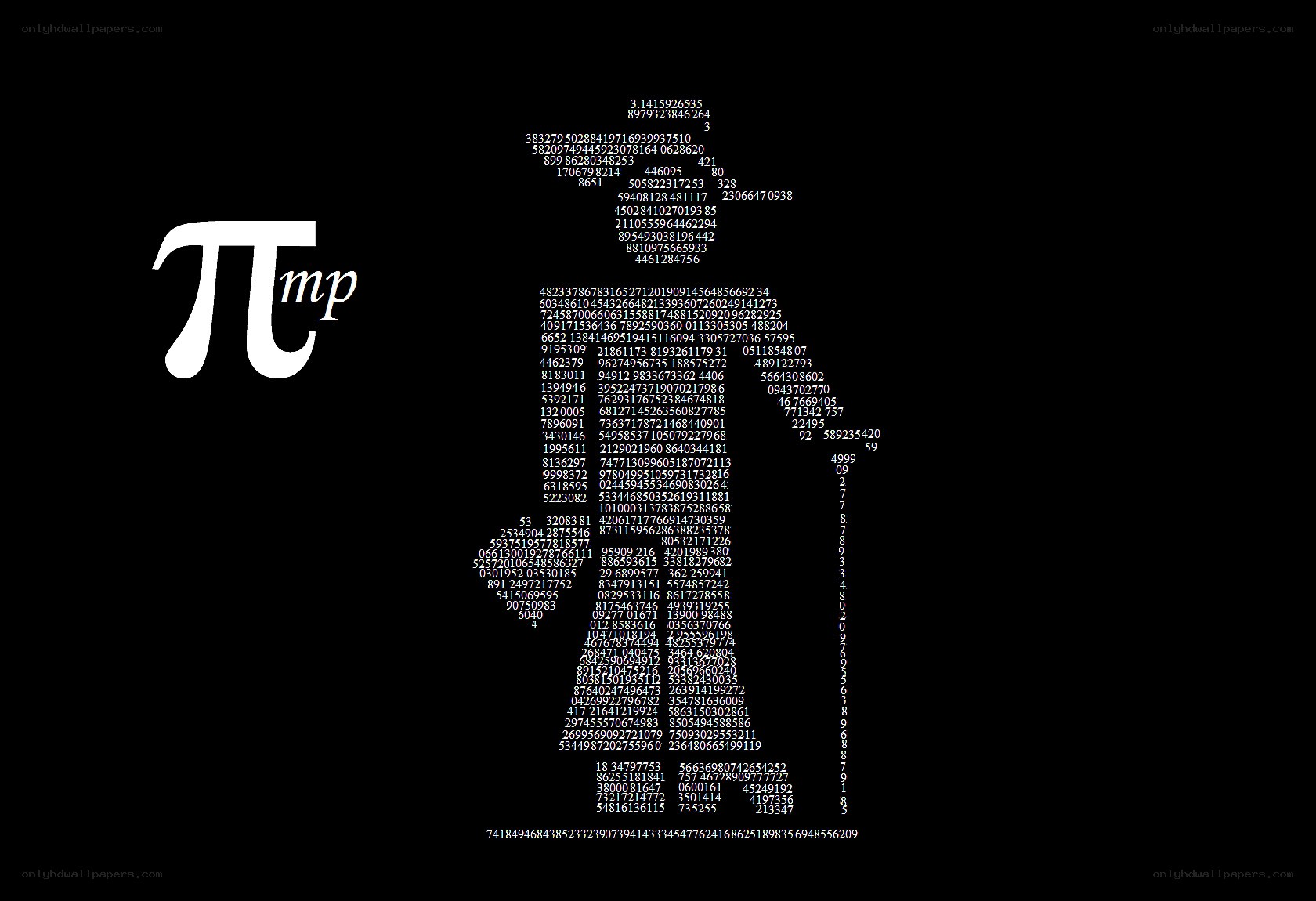 Pi number digits display