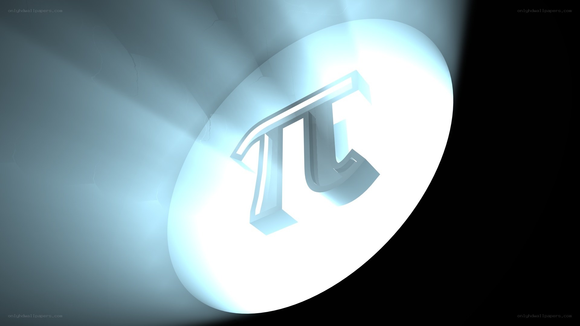 Pi symbol on glowing disc