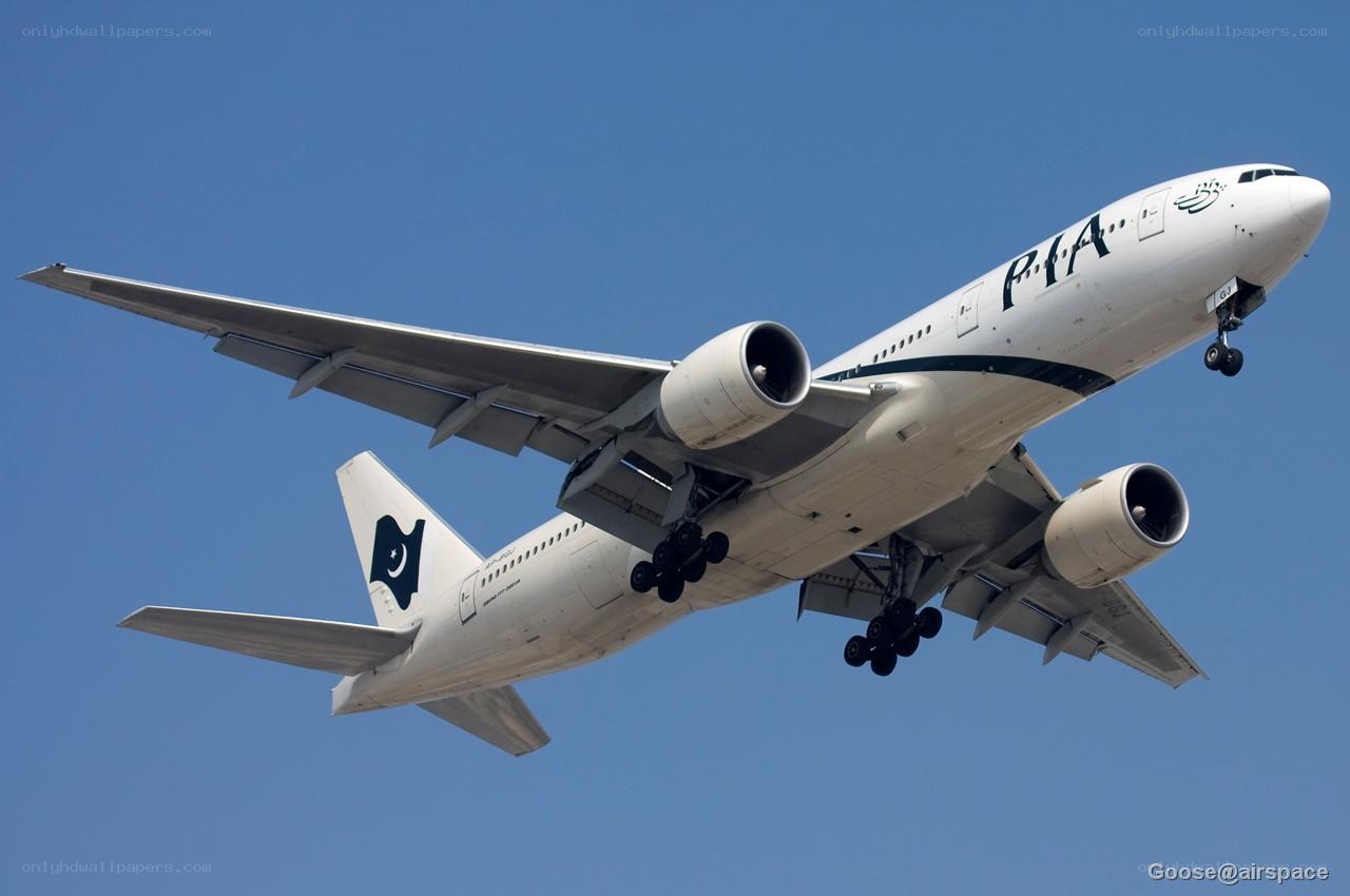 PIA Boeing 777 in flight