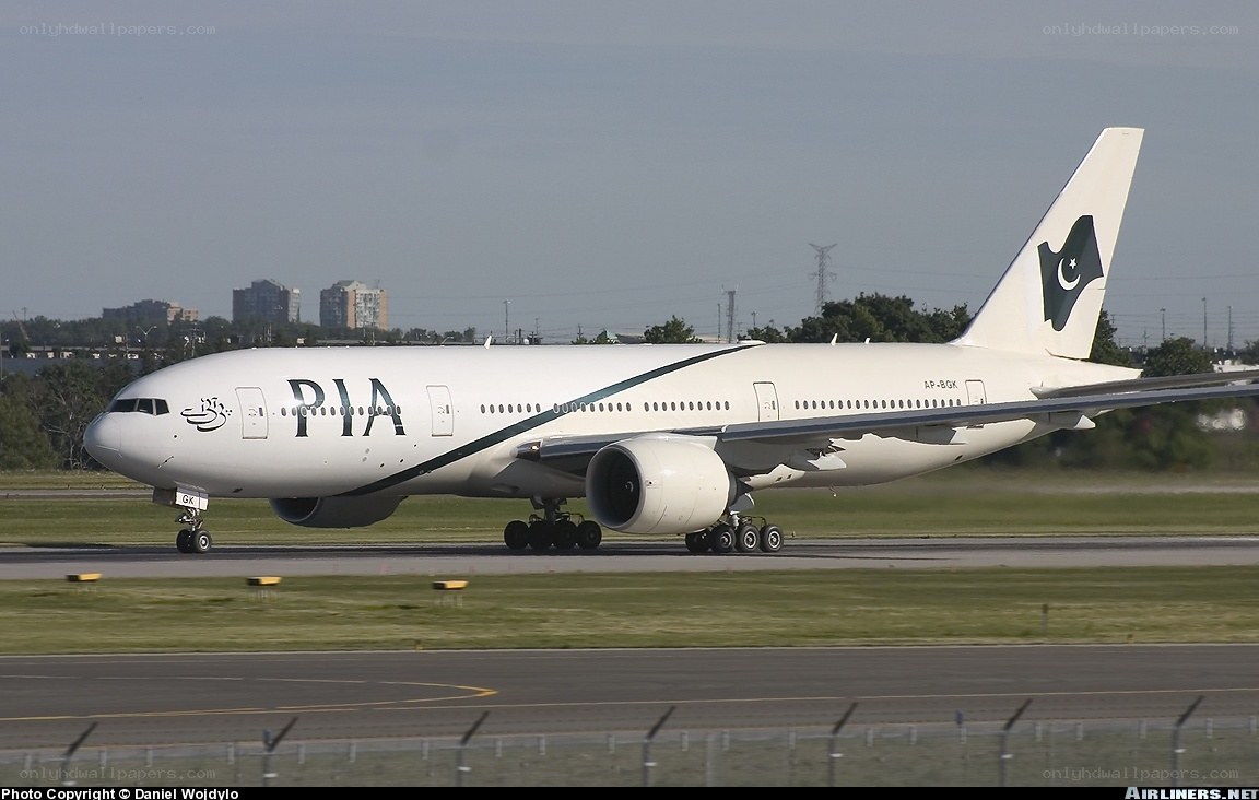 PIA Boeing 777 on runway