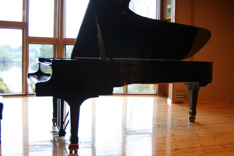 Piano in a bright room
